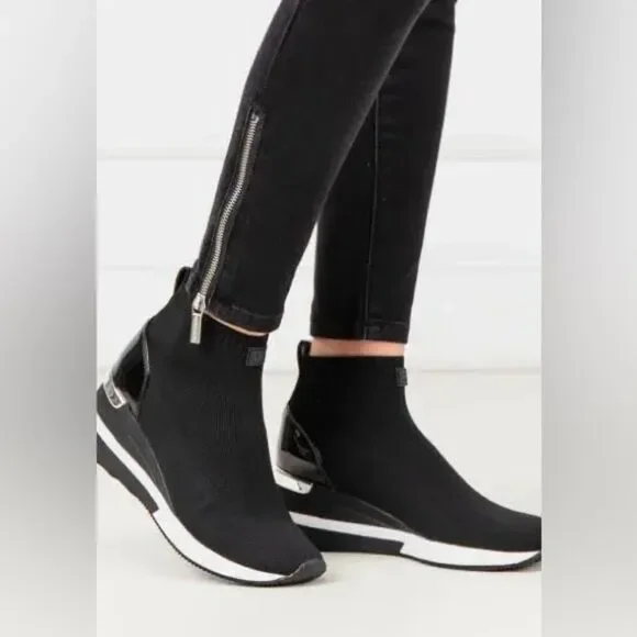 Michael Michael Kors Skyler Stretch-Knit Sock Sneaker in Black 9 - Picture 7 of 13